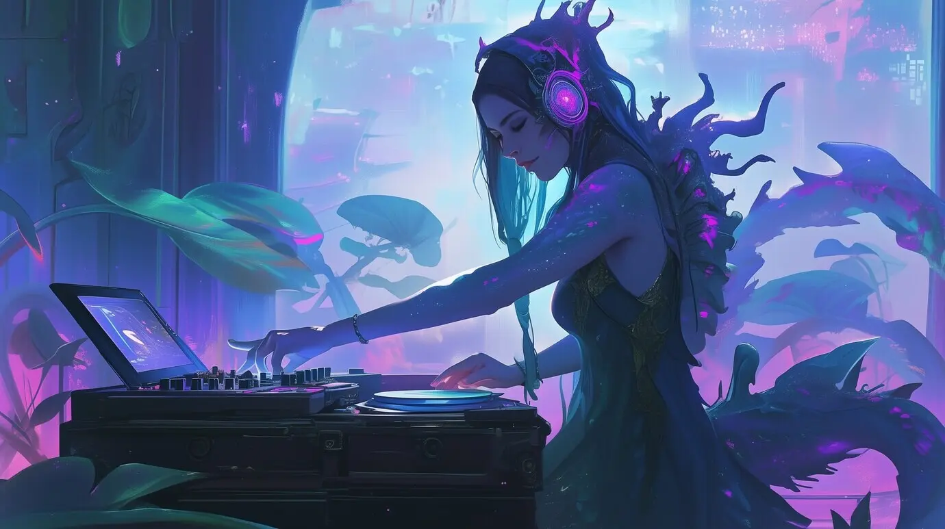 Illustration eines Fantasy-DJs